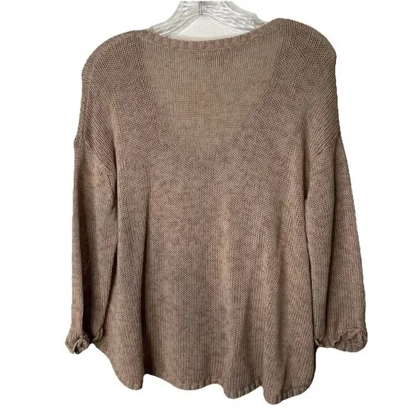Aerie Sweater size Medium Brown Pullover Cropped Soft Cozy casual FLAW - Picture 7 of 11